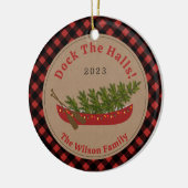 Dock De Zalen Kano Kerstboom Foto Plaid Keramisch Ornament (Links)