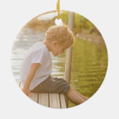 Dock De Zalen Kano Kerstboom Foto Plaid Keramisch Ornament (Achterkant)