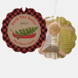 Dock De Zalen Kano Kerstboom Foto Plaid Ornament Kaart