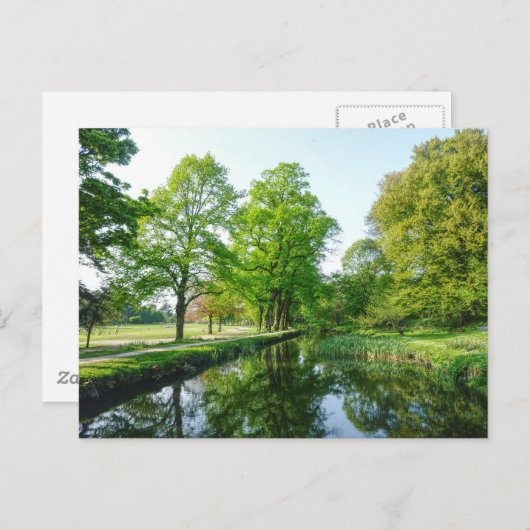 Dock Feeder Canal, Bute Park, Cardiff, Wales. Briefkaart (Voorkant / Achterkant)