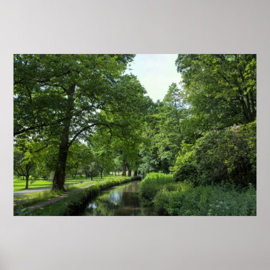 Dock Feeder Canal, Bute Park, Cardiff, Wales. Poster (Voorkant)