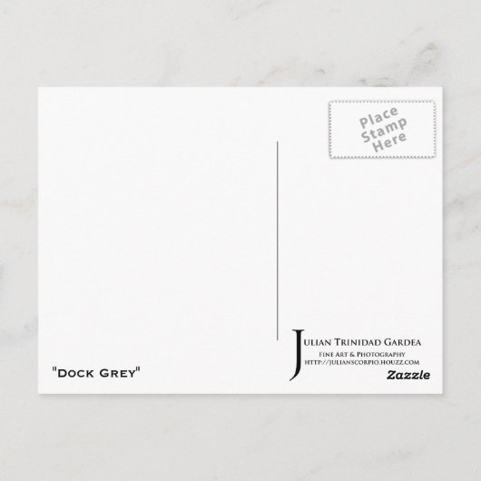 "Dock Grey" JTG Art Briefkaart (Achterkant)