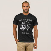 Dock Master Sailboat Sailor Mannen Dark Custom T T-shirt (Voorkant volledig)