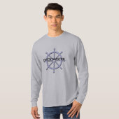Dock Master Ship Wheel Mannen LS T-shirt (Voorkant volledig)