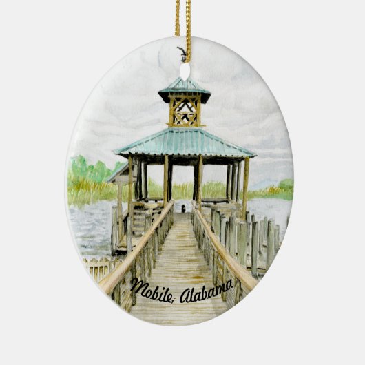 Dock op de baai keramisch ornament (Rechts)