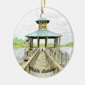 Dock op de baai keramisch ornament (Links)