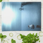 Dock op de Bay Evening Theedoek (Gevouwen)