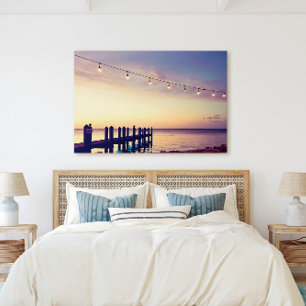 Dock op de oceaan in de Florida Keys Canvas Afdruk