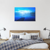 Dock op een kalm meer, Californië Canvas Afdruk (Insitu (Slaapkamer))