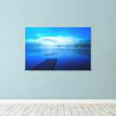 Dock op een kalm meer, Californië Canvas Afdruk (Insitu (Houten vloer))