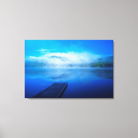 Dock op een kalm meer, Californië Canvas Afdruk (Voorkant)