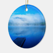 Dock op een kalm meer, Californië Keramisch Ornament (Links)