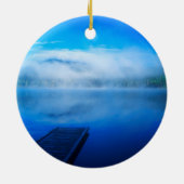 Dock op een kalm meer, Californië Keramisch Ornament (Achterkant)