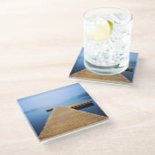 Dock op het meer glazen onderzetter (Schuin)