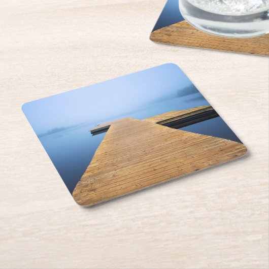 Dock op het meer kartonnen onderzetters (Schuin)