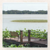 Dock op het meer van Hollingsworth Glazen Onderzetter (Voorkant)