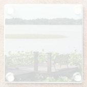 Dock op het meer van Hollingsworth Glazen Onderzetter (Achterkant)