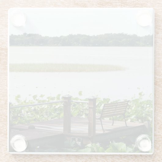 Dock op het meer van Hollingsworth Glazen Onderzetter (Achterkant)