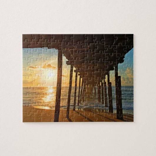 Dock op zonsopgang legpuzzel (Horizontaal)
