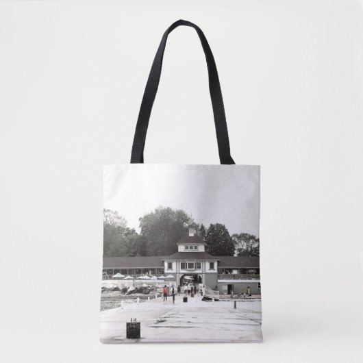 Dock Uitzicht Lakeside Chautauqua, Ohio Tote Bag (Voorkant)