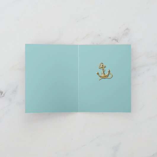 Dock Wood Beach Anker nautische bruiloft dank u Bedankkaart (Binnen)