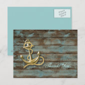 Dock Wood Beach Anker nautische bruiloft dank u Briefkaart (Voorkant / Achterkant)