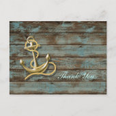 Dock Wood Beach Anker nautische bruiloft dank u Briefkaart (Voorkant)