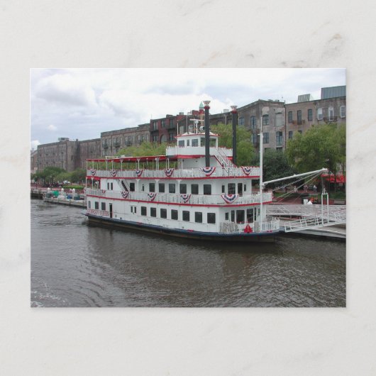 Docked Riverboat Savannah Georgia Briefkaart (Voorkant)