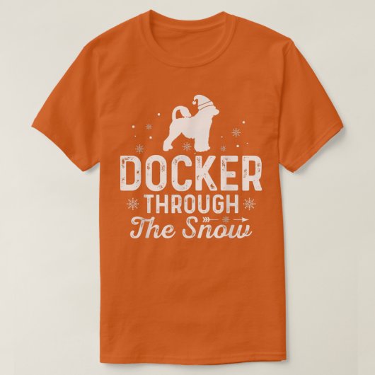 Docker door sneeuw Grappig kerstnieuwjaar D T-shirt (Design voorkant)
