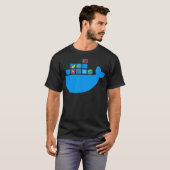 Docker React Node Js Ruby Rail Python Hackathon T-shirt (Voorkant volledig)