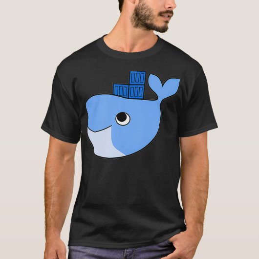 Docker Swarm Container Blue Whale Hackathon Tec T-shirt (Voorkant)