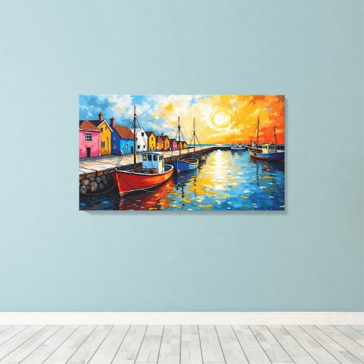 Docking Boats Canvas Art (Insitu (Houten vloer))