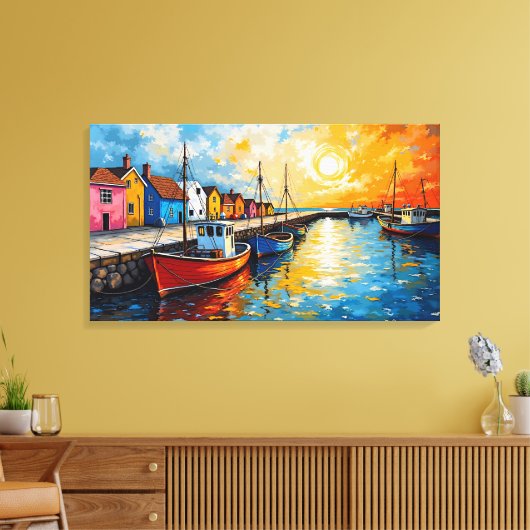 Docking Boats Canvas Art (Insitu (Woonkamer))