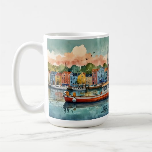 Docking Boats Coffee Mok (Links)