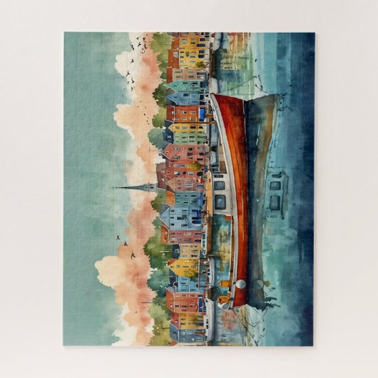 Docking Boats Puzzel Legpuzzel (Verticaal)