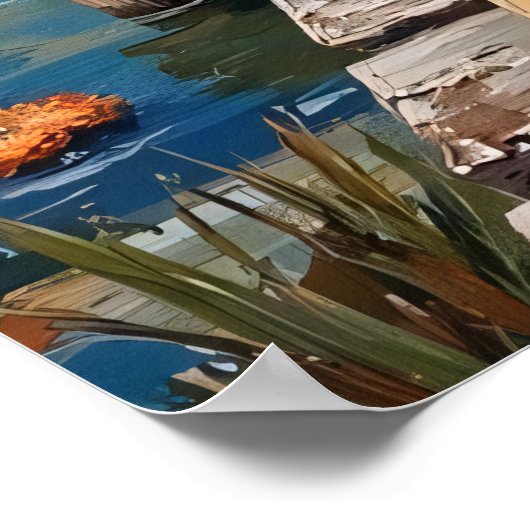 Dockside Dilemma: Sasquatch en de Elk Poster (Hoek)