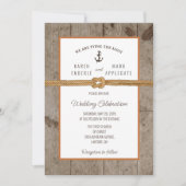 Dockside Rope Rustic Wedding Kaart (Voorkant)