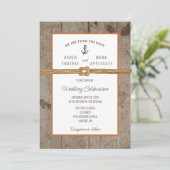 Dockside Rope Rustic Wedding Kaart (Staand voorkant)