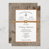 Dockside Rope Rustic Wedding Kaart (Voorkant / Achterkant)