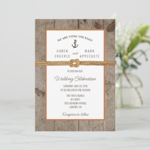 Dockside Rope Rustic Wedding Kaart