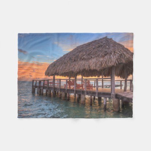 Dockside Sunrise Fleece Deken (Voorkant (Horizontaal))