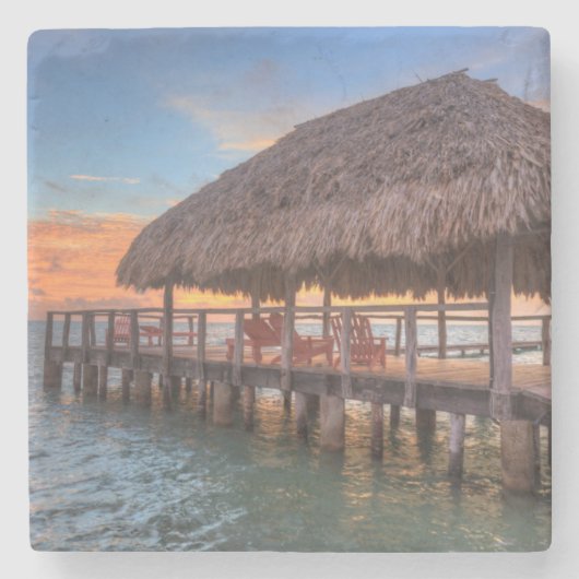 Dockside Sunrise Stenen Onderzetter (Voorkant)