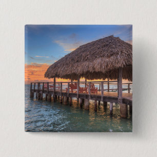 Dockside Sunrise Vierkante Button 5,1 Cm