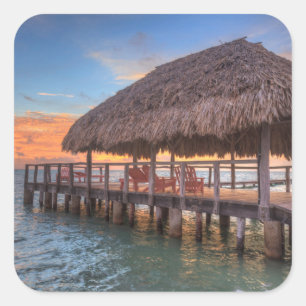 Dockside Sunrise Vierkante Sticker