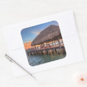 Dockside Sunrise Vierkante Sticker (Envelop)