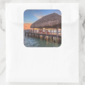 Dockside Sunrise Vierkante Sticker (Tas)