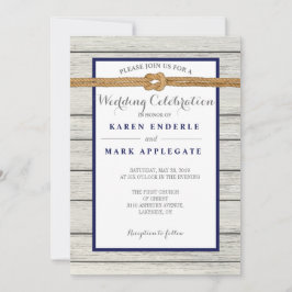 Dockside Touw Rustieke Bruiloft Kaart