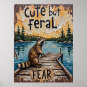 Dockside Wanderer: Wasbeer bij het meer Poster (Voorkant)