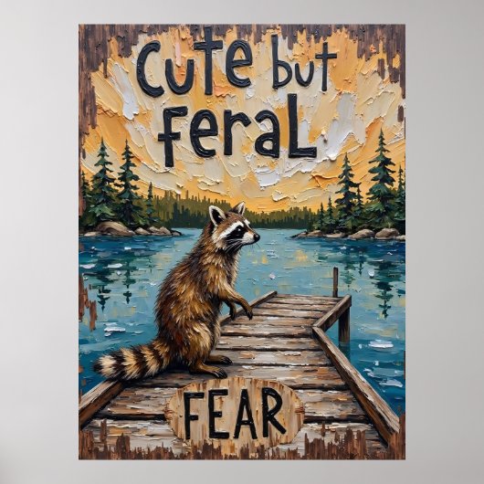 Dockside Wanderer: Wasbeer bij het meer Poster (Voorkant)