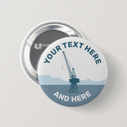 Dockyard Crane Ronde Button 5,7 Cm (Voorkant /achterkant)